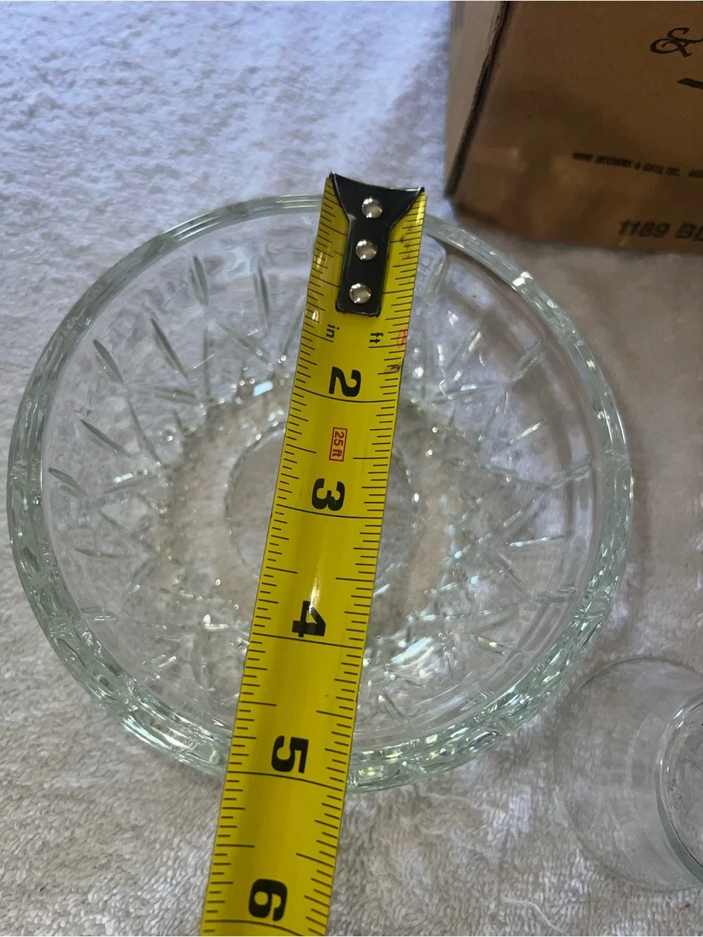 HOMCO 5½” CLEAR glass 3-piece FAIRY LAMP candle+BOX-HOME INT Unused Diamond